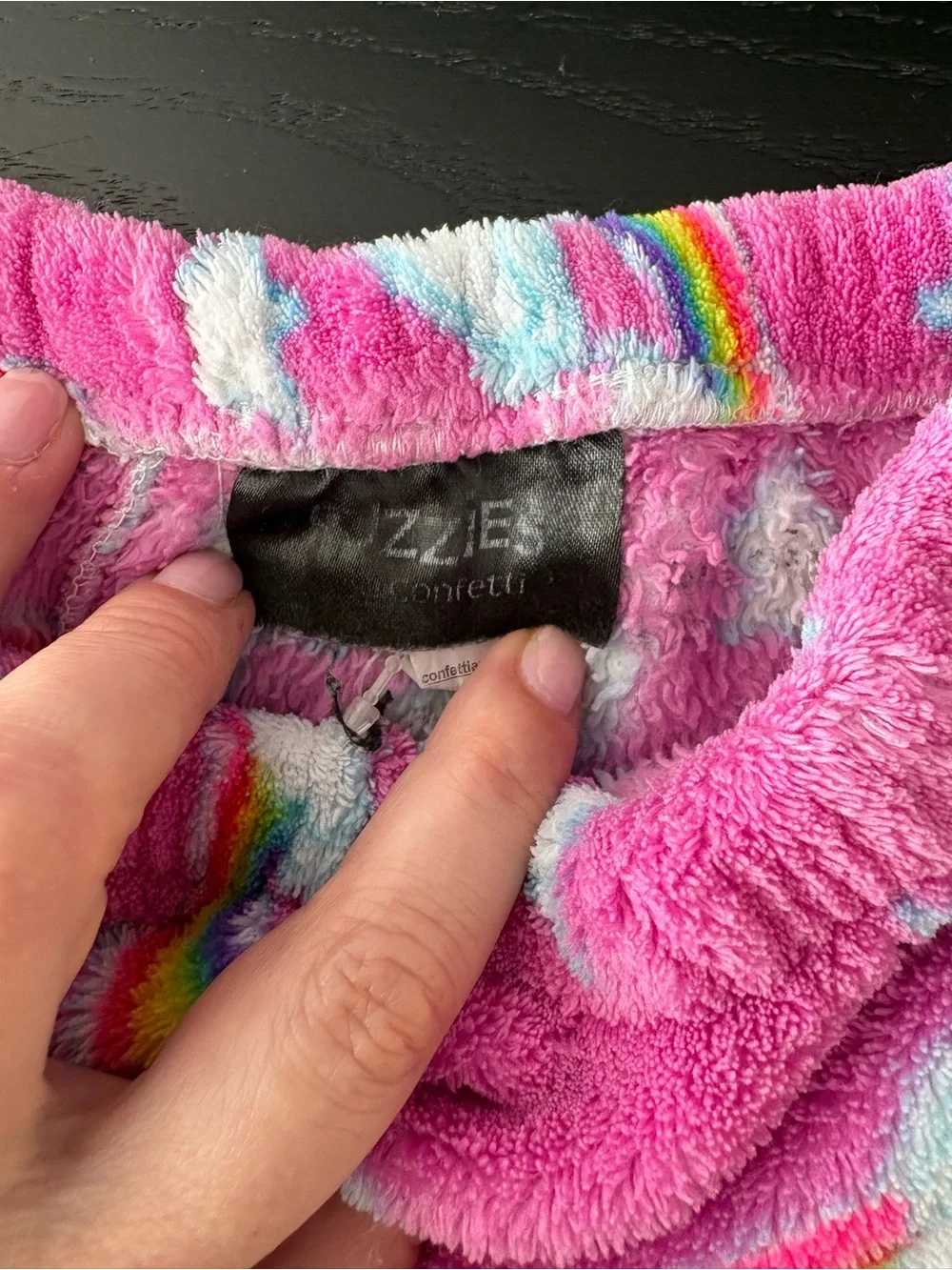 Kids Pink Rainbow Plush Lounge Shorts